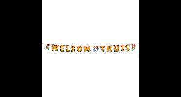 PartyXplosion Welkom Thuis letterslinger - Rood/Wit/Blauw - 3 m - papier