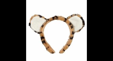 Pluche tijger diadeem - met oortjes - 15 cm - hoofdband - Carnaval