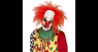 Rode luxe horrorclown pruik voor volwassenen