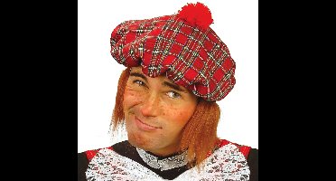 Schotse/Schotland pet - carnaval verkleed muts met pruik - Verkleedhoeden