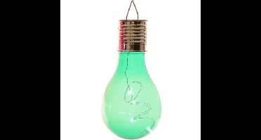 Solar hanglamp bol/peertje - groen - kunststof - 14 cm - LED