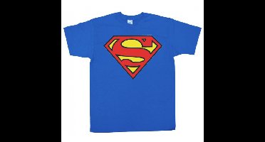 Superman logo verkleed t-shirt heren - blauw - DC Comics - superhelden