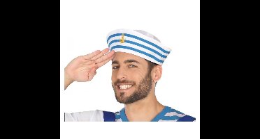 Verkleed hoedje matroos - volwassenen - lichtblauw - polyester - marine/sailor