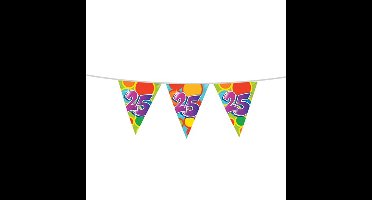 Vlaggenlijn 25 jaar - 10 meter - plastic - 25e verjaardag of jubileum versiering