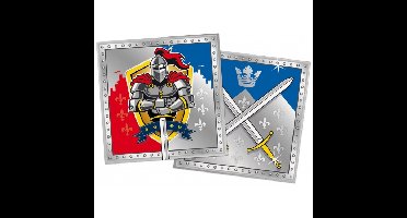 60x Papieren servetjes ridder thema feestartikelen 33 x 33 cm