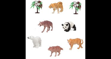 6x Plastic safari/jungle dieren speelgoed figuren 11 cm voor kinderen