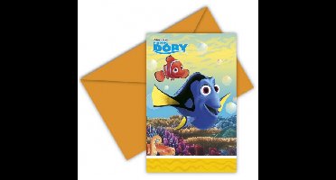 Finding Dory thema uitnodigingen 12 stuks