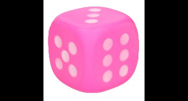 Foam Dobbelsteen - 12 cm - roze - grote dobbelstenen - dobbelspel
