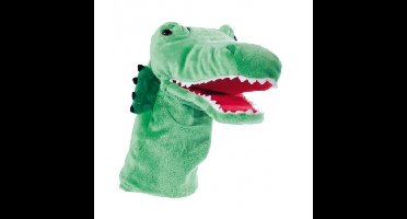 Handpop krokodil - groen - 33 cm - pluche - dieren poppenkastpoppen - handmarionet