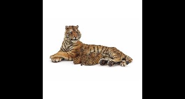 Plastic Papo dier tijgerin met zogende welpen