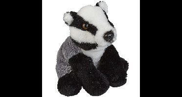 Pluche diereknuffel - Das - 15 cm - zwart/grijs - Bosdieren knuffel