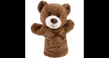 Pluche handpop - bruine beer - 25 cm - speelgoed - knuffel cadeau - poppenkastpop