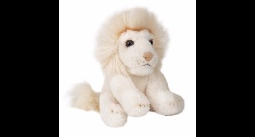 Pluche witte leeuw zittend knuffeldier van 15cm