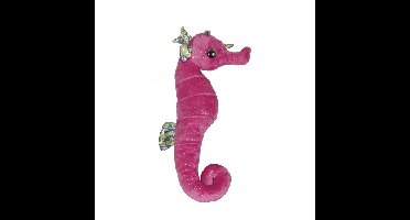 Pluche zeepaardje knuffel - roze glitters - 35 cm - Zeedieren