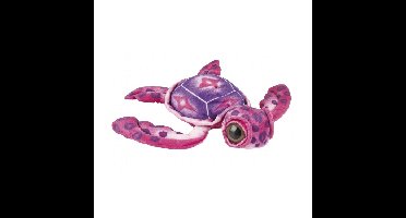 Pluche zeeschildpad knuffel - roze - groot formaat van 27 cm - zeedieren