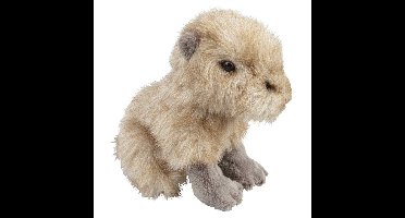 Ravensden Pluche knuffeldier - waterzwijn/capibara - beige - zittend - 18 cm - speelgoed