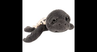 Suki Gifts pluche zeeschildpad Jules knuffeldier - cute eyes - donkergrijs - 14 cm