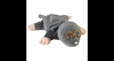 Warmte/magnetron opwarm knuffel - Mol - grijs - 35 cm - pittenzak