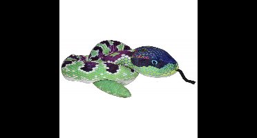Wild Republic Slang knuffel - 137 cm - groen paars - pluche - speelgoed