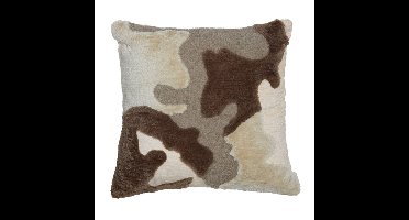 Kussen Cetuno creme donkerbruin 45x45