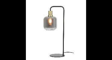 Tafellamp Lekar antiek brons met smoke glas