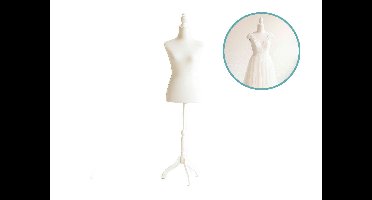 Lowander Dames Paspop - Etalagepop - Verstelbaar 134 tot 170 cm - Wit