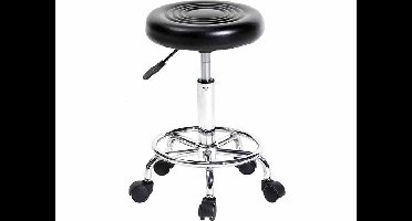 Lowander werkkruk op wielen - Verstelbare tabouret - Zwart