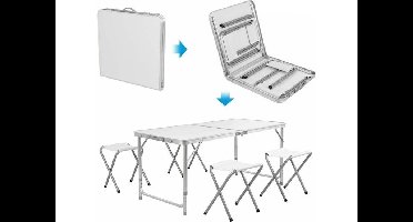 NordFalk Campingtafel met 4 Campingstoeltjes - Inklapbaar