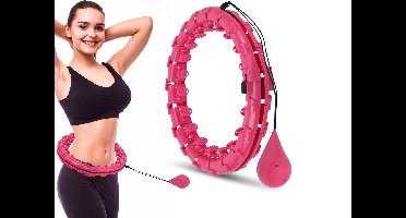 Niceey Fitness Hoelahoep met Gewicht 24 Schakels - Verstelbaar tot 150 cm - Roze