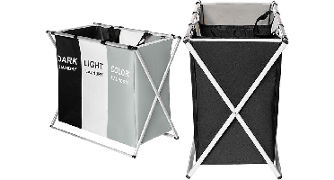 Lowander Wasmand 3 vakken - Wassorteerder 90 liter