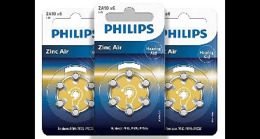 18 Philips Zink Batterijen - 1.4V - 90 mAh