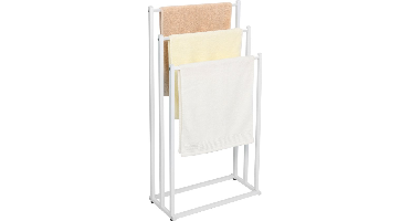 Niceey Handdoekrek Vrijstaand 3 Armen - Metaal - Wit - 86 cm