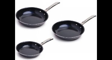 Nexxt Koekenpan - Ø20, Ø24 of Ø28 cm - Keramisch met Diamantcoating - RVS Greep - Vaatwasserbestendig