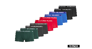 Mario Russo 10-pack Boxers - 5 kleuren in één set