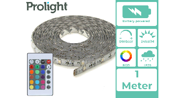 Prolight LED-Strip - Multicolour - 1 Meter - Batterijgevoed - Met Afstandsbediening