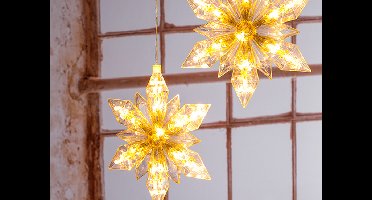 Kerststerren met LED verlichting - 2 stuks