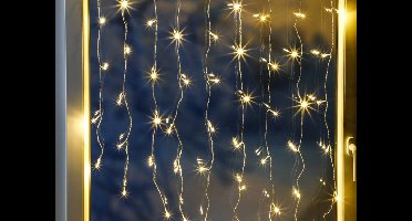 HI LED Lichtgordijn - Lichtnet - 120LEDs - Voor buiten - Warm wit