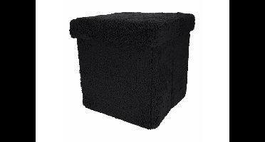 XEMM Poef met opbergruimte - 38 x 38 x 38 cm - Zwart