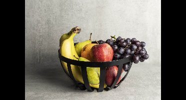 Gusta Fruitschaal - Zwart - Metaal - Industrieel - Opbergmand - ø25cm