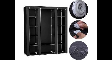 Lowander Garderobekast 'Bari' - Snel en Stijlvol Opbergen zonder Gereedschap - Zwart