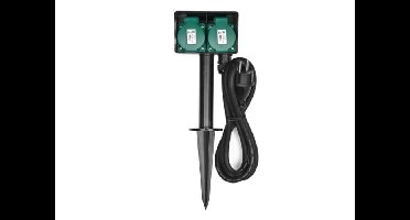 HeiTech Tuinstekkerdoos - Grondspies - 2 stopcontacten
