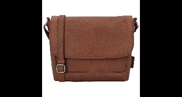 Beagles Leather Schoudertas met Overslag Benidorm Cognac