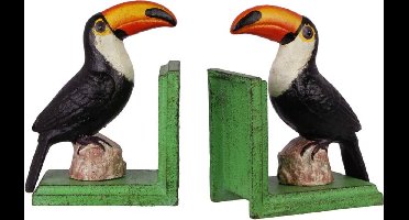Boekensteun van Gietijzer met Toekan