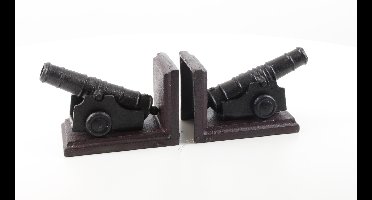 Gietijzeren boekensteun kanonnen