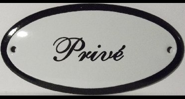 Deurbordje ovaal Prive