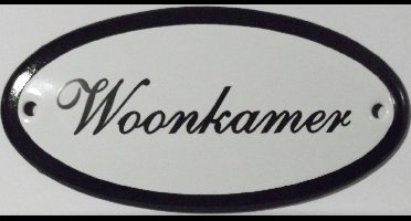 Emaille deurbordje ovaal woonkamer