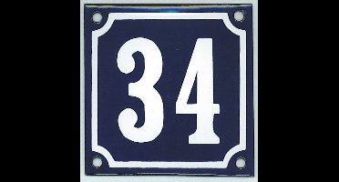 Emaille huisnummer met reliëf standaard