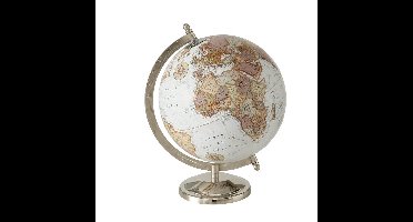 Decoratieve wereldbol op verchroomde voet