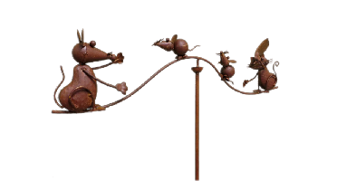 Tuinsteker kat met muizen