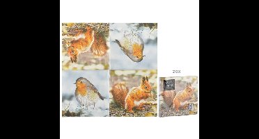 Servet Roodborstje met Eekhoorn / Esschert Design